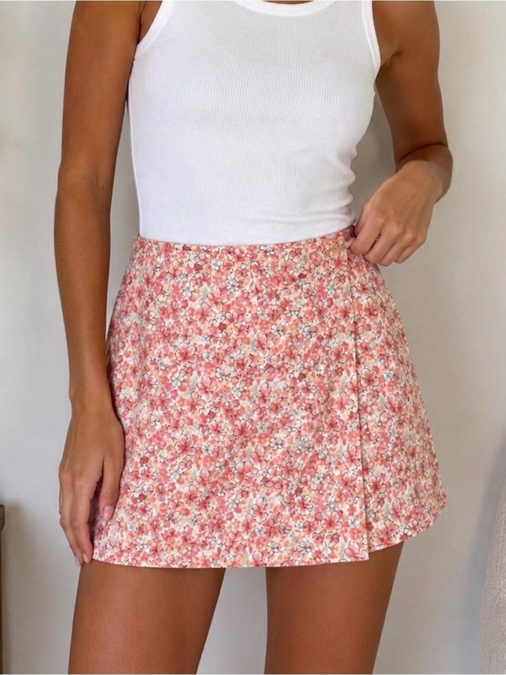 Liz Claiborne Pink Floral Mini Skirt